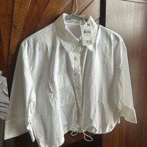 Mango Classic White Collared Shirt